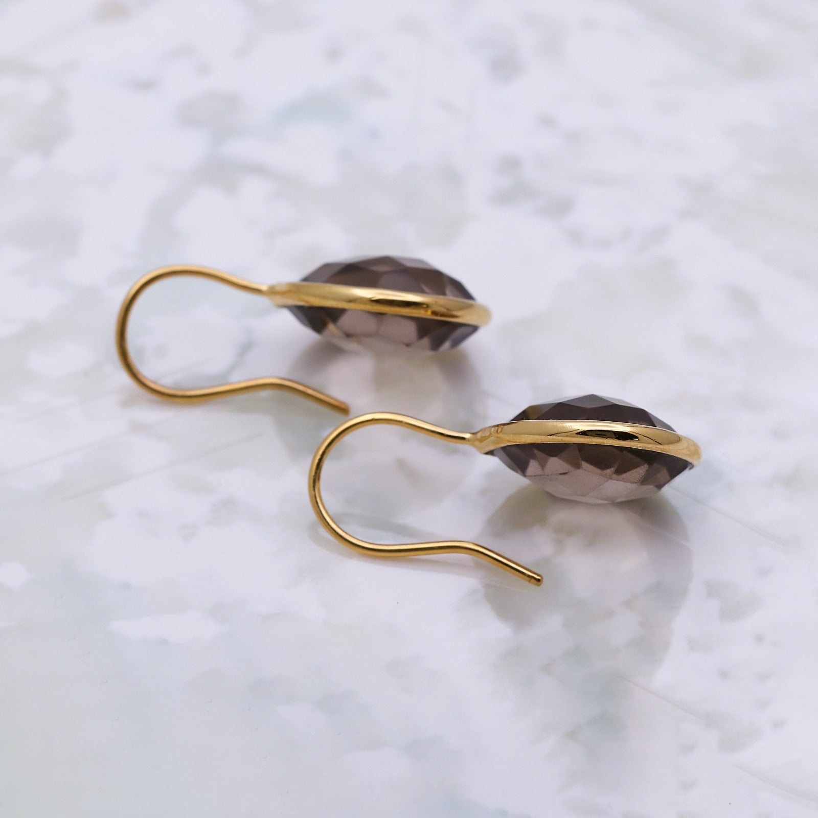 Natural Smoky Quartz Dangle | Sterling Silver Earring | Faceted Gemstone Dangle.