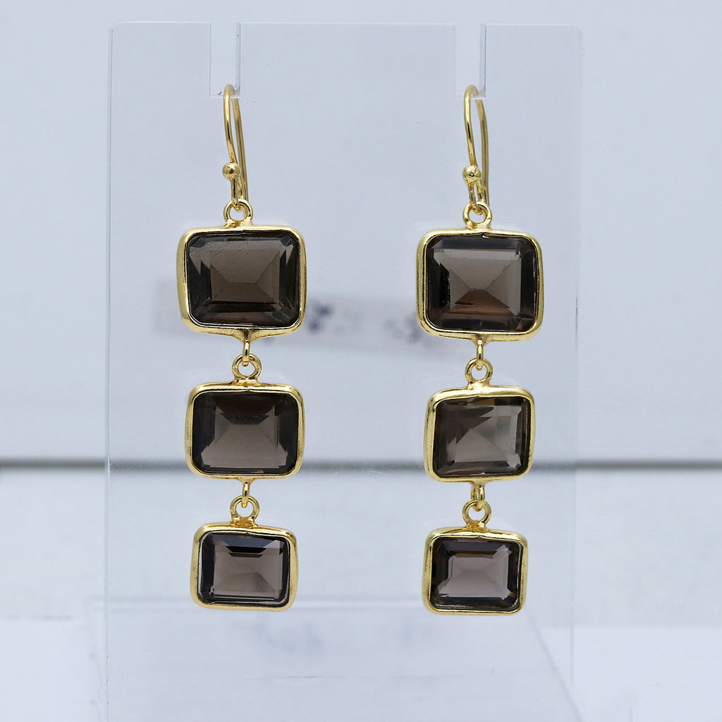 Smoky Quartz Dangle Earrings | Handmade Drops Earring | 925 Sterling Silver.