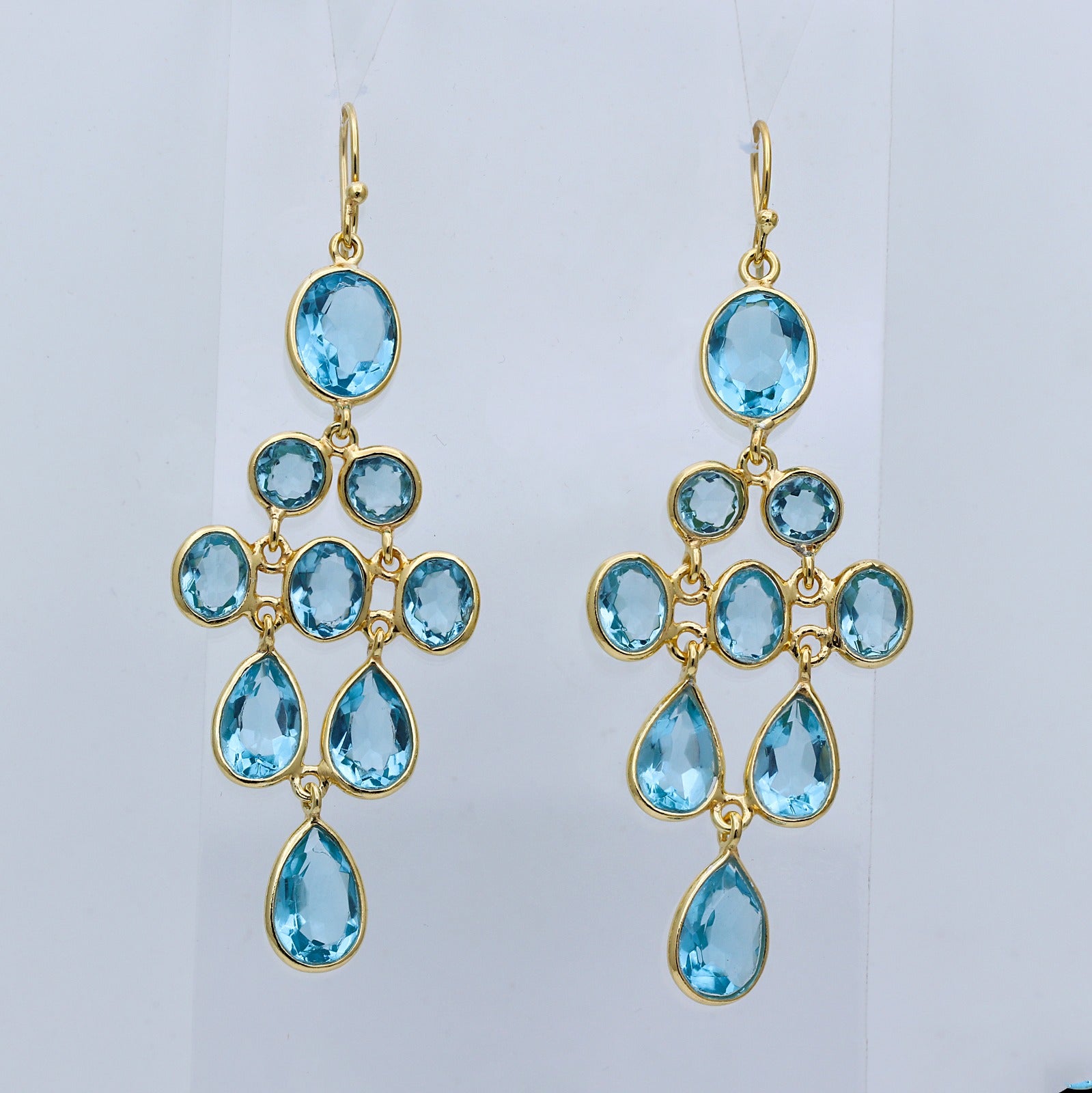 Natural Blue Topaz Dangle Earring | Handmade Jewelry | 925 Sterling Silver Earring.