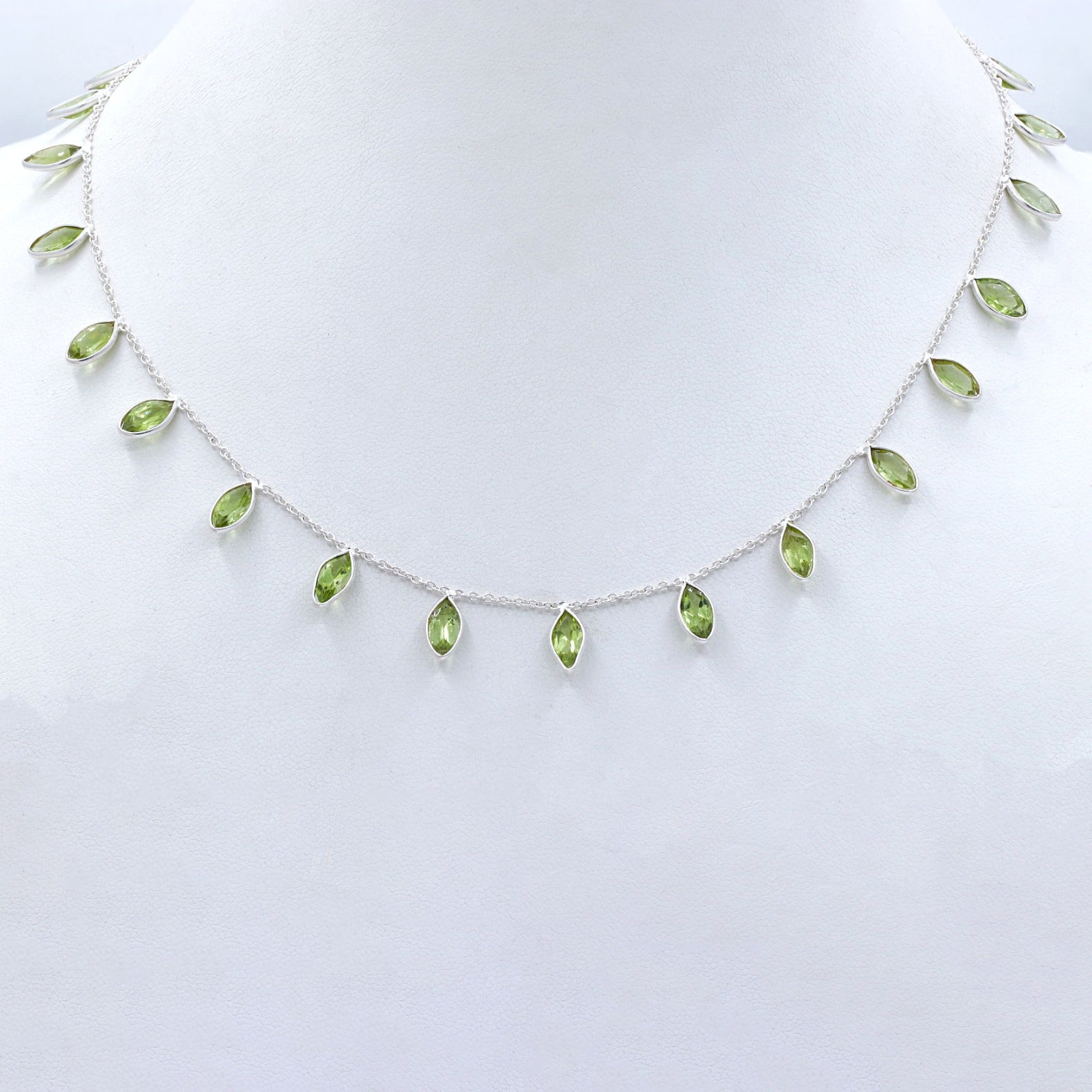 Handmade Natural Peridot Necklace | Dainty 925 Sterling Silver Gemstone Necklace.