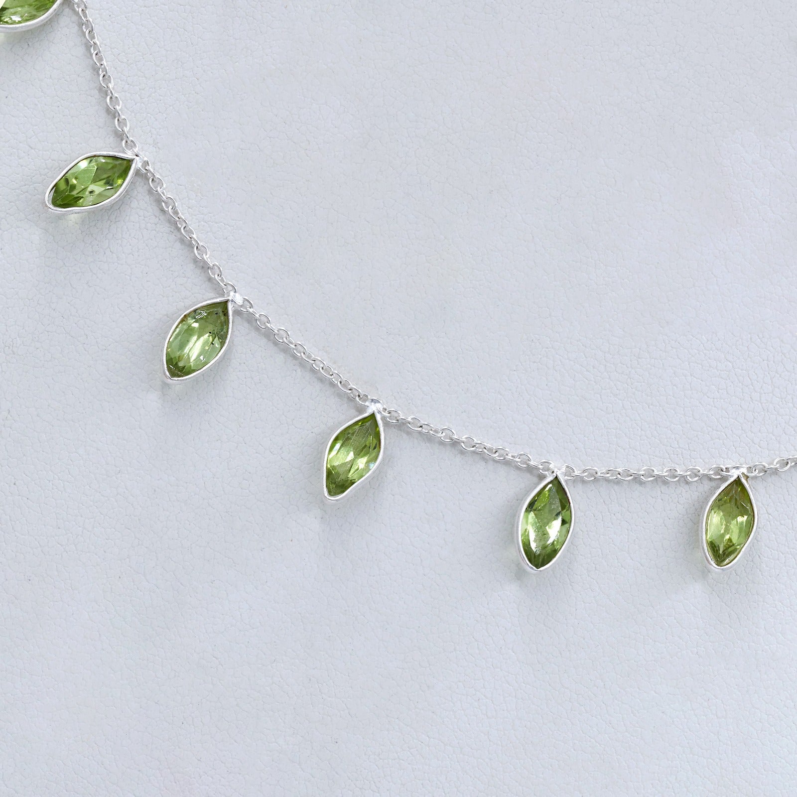 Handmade Natural Peridot Necklace | Dainty 925 Sterling Silver Gemstone Necklace.