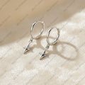 925 Sterling Silver Star Hoop Earrings | Handmade Minimal Huggie Earrings | Dainty Dangle Hoops Earring.