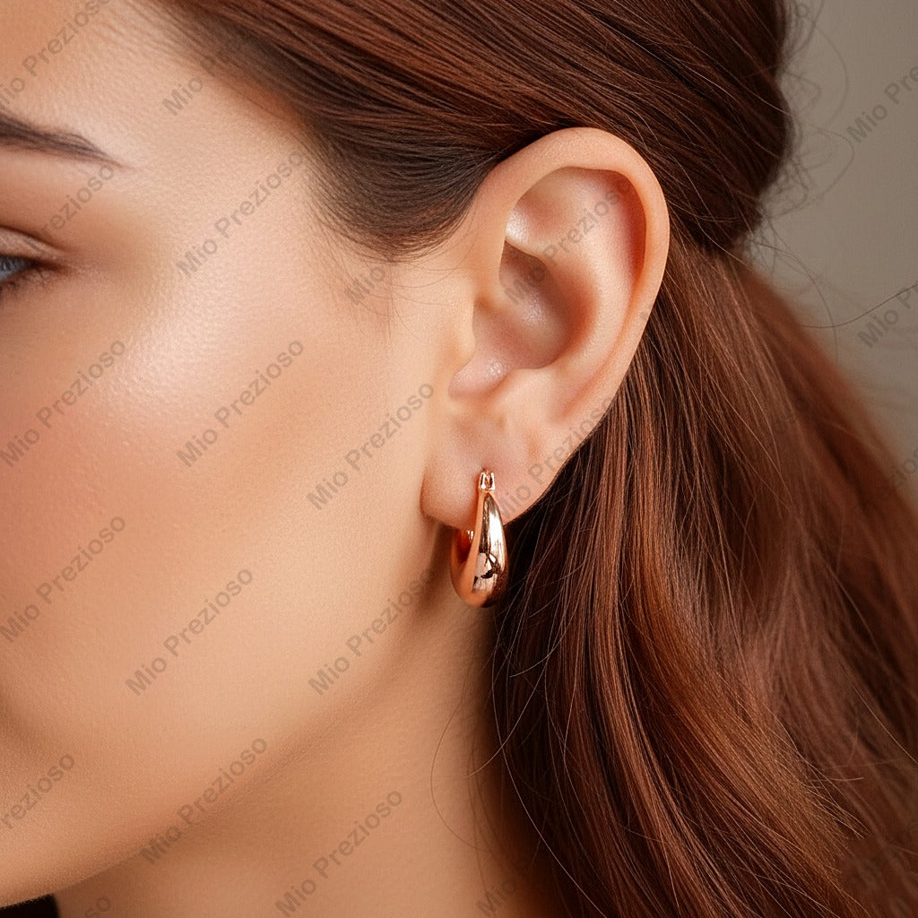 Handmade Chunky Hoop Earrings | 925 Sterling Silver Minimalist Modern Earrings | Classic Statement Jewelry.