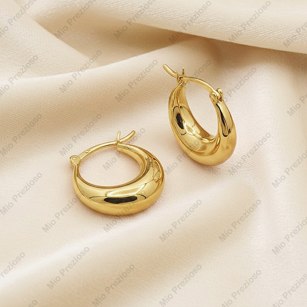 Handmade Chunky Hoop Earrings | 925 Sterling Silver Minimalist Modern Earrings | Classic Statement Jewelry.