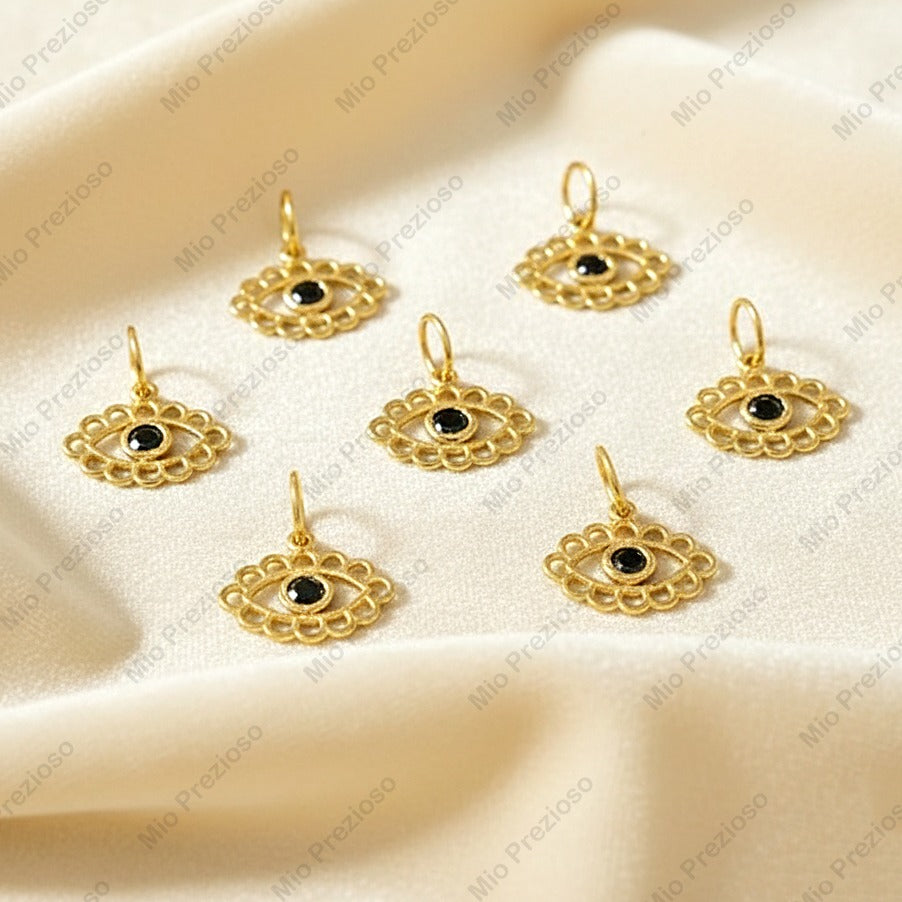 Geniune Black Diamond Evil Eye Pendant | Minimalist 925 Sterling Silver Gemstone Pendants | Handmade Jewelry.