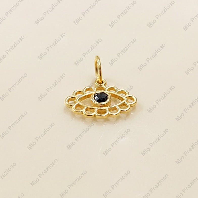Geniune Black Diamond Evil Eye Pendant | Minimalist 925 Sterling Silver Gemstone Pendants | Handmade Jewelry.