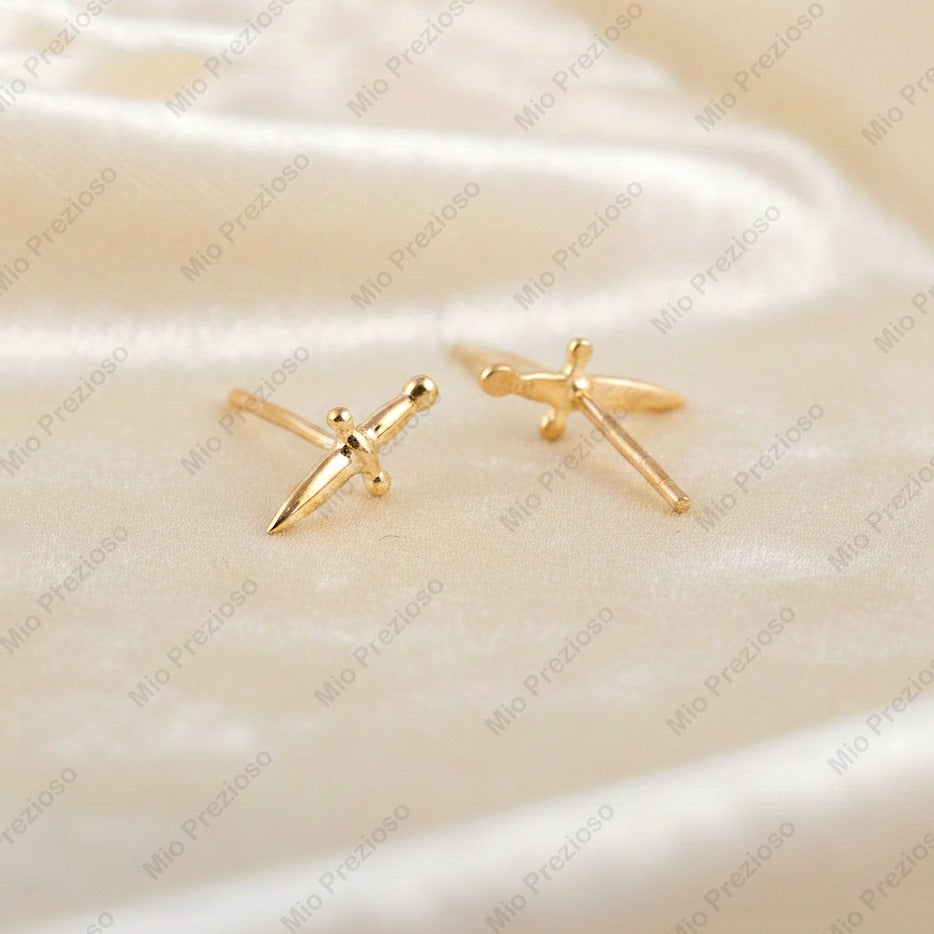 925 Sterling Silver Sword Stud Earrings | Minimalist Earrings | Handmade Jewelry | Unique Earring.