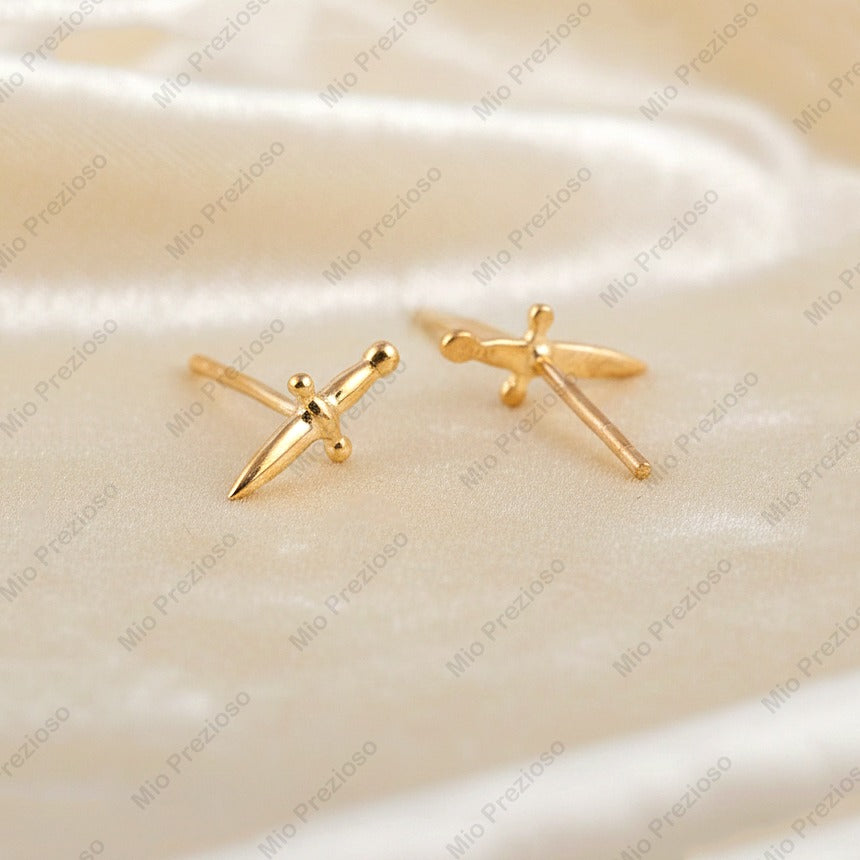 925 Sterling Silver Sword Stud Earrings | Minimalist Earrings | Handmade Jewelry | Unique Earring.