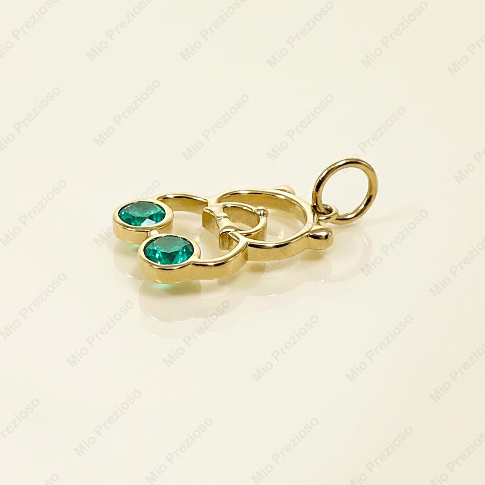 Natural Emerald Teddy Bear Pendant | 925 Sterling Silver Pendant | May Birthstone | Handmade Jewelry.