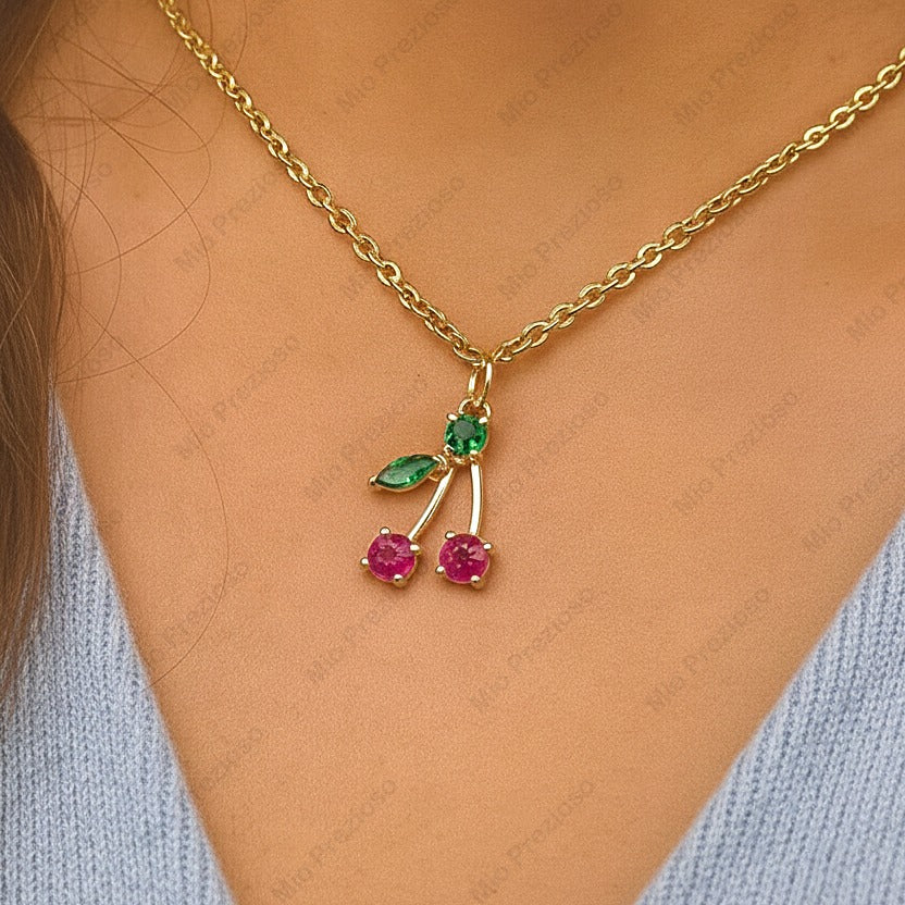 Natural Ruby & Emerald Pendant | 925 Sterling Silver Minimalist Flower Design Pendant | Handmade Jewelry.