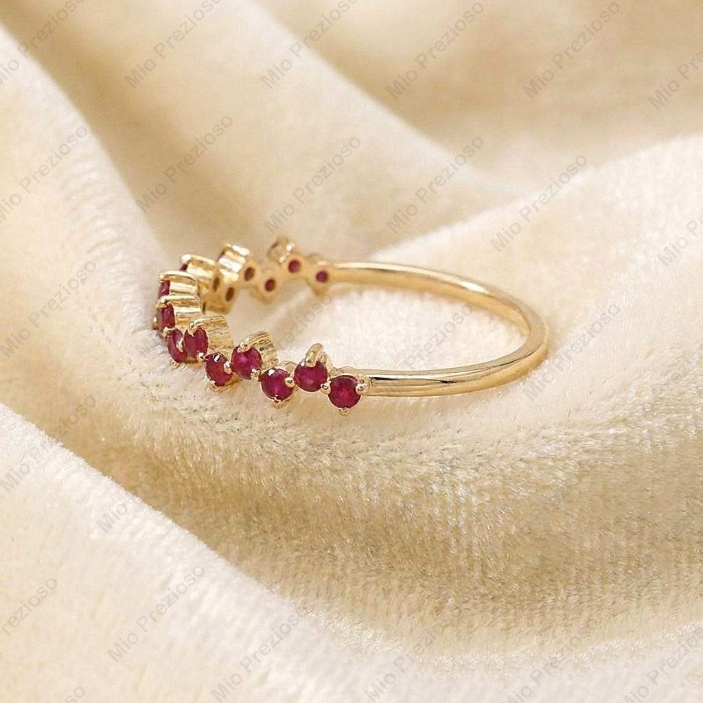 Handmade Natural Ruby Ring | 925 Sterling Silver Gemstone Ring | Minimalist Jewelry | July Birthstone.