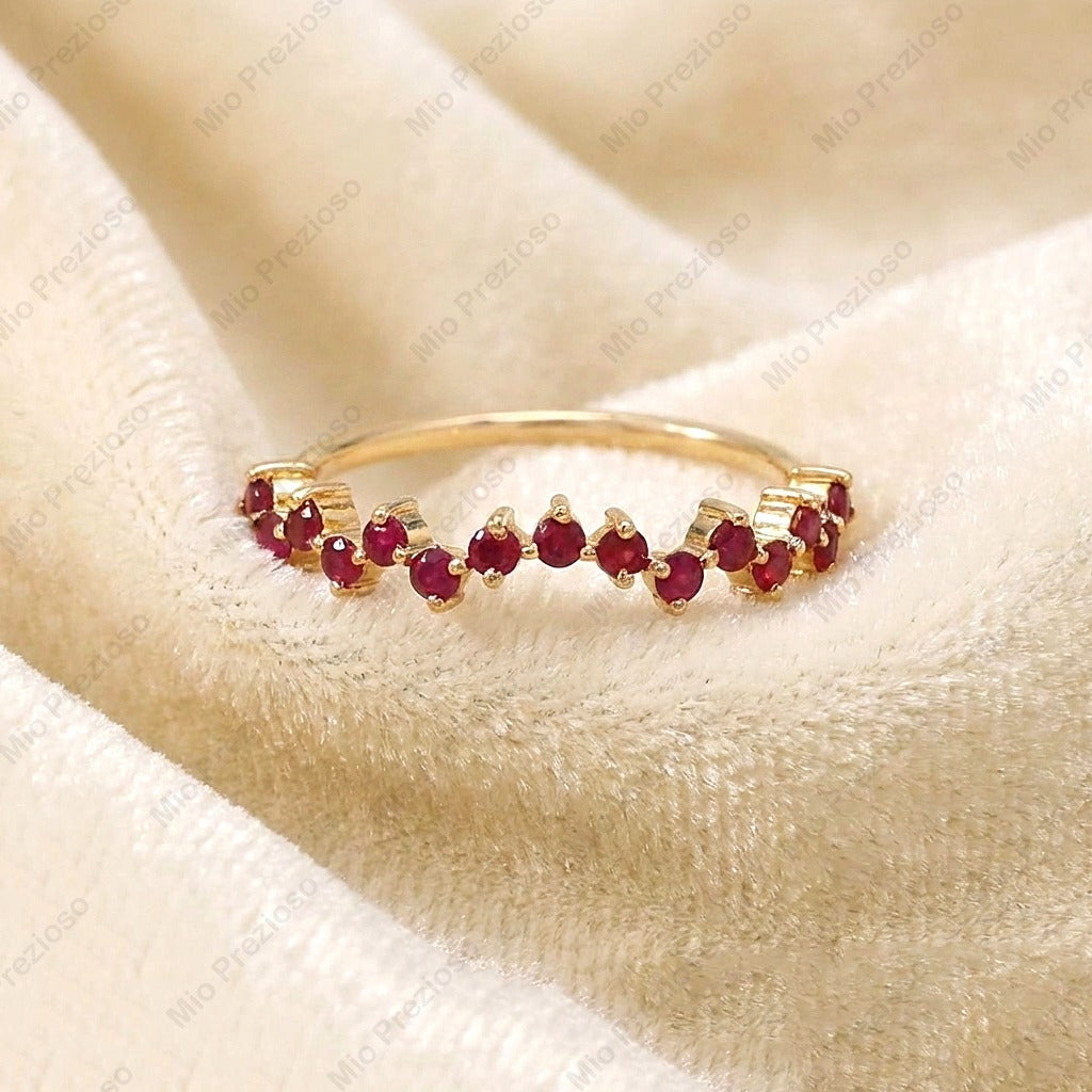 Handmade Natural Ruby Ring | 925 Sterling Silver Gemstone Ring | Minimalist Jewelry | July Birthstone.