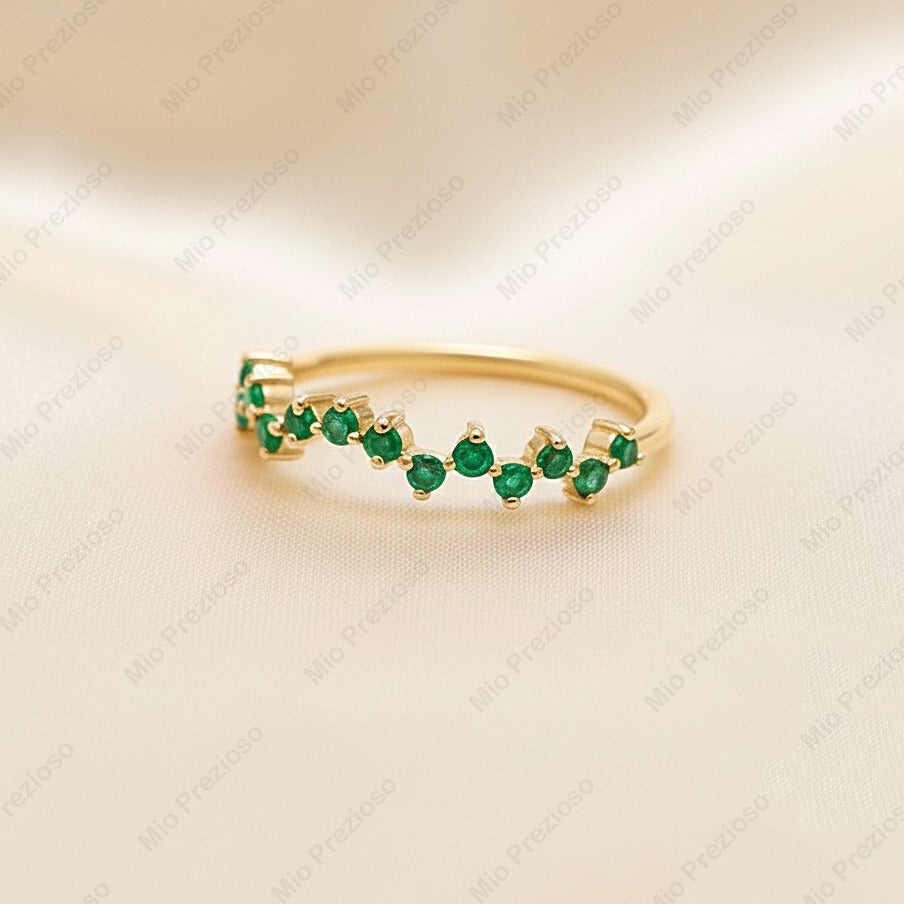 Handmade Natural Emerald Ring | 925 Sterling Silver Gemstone Ring | Minimalist Jewelry | May Birthstone.
