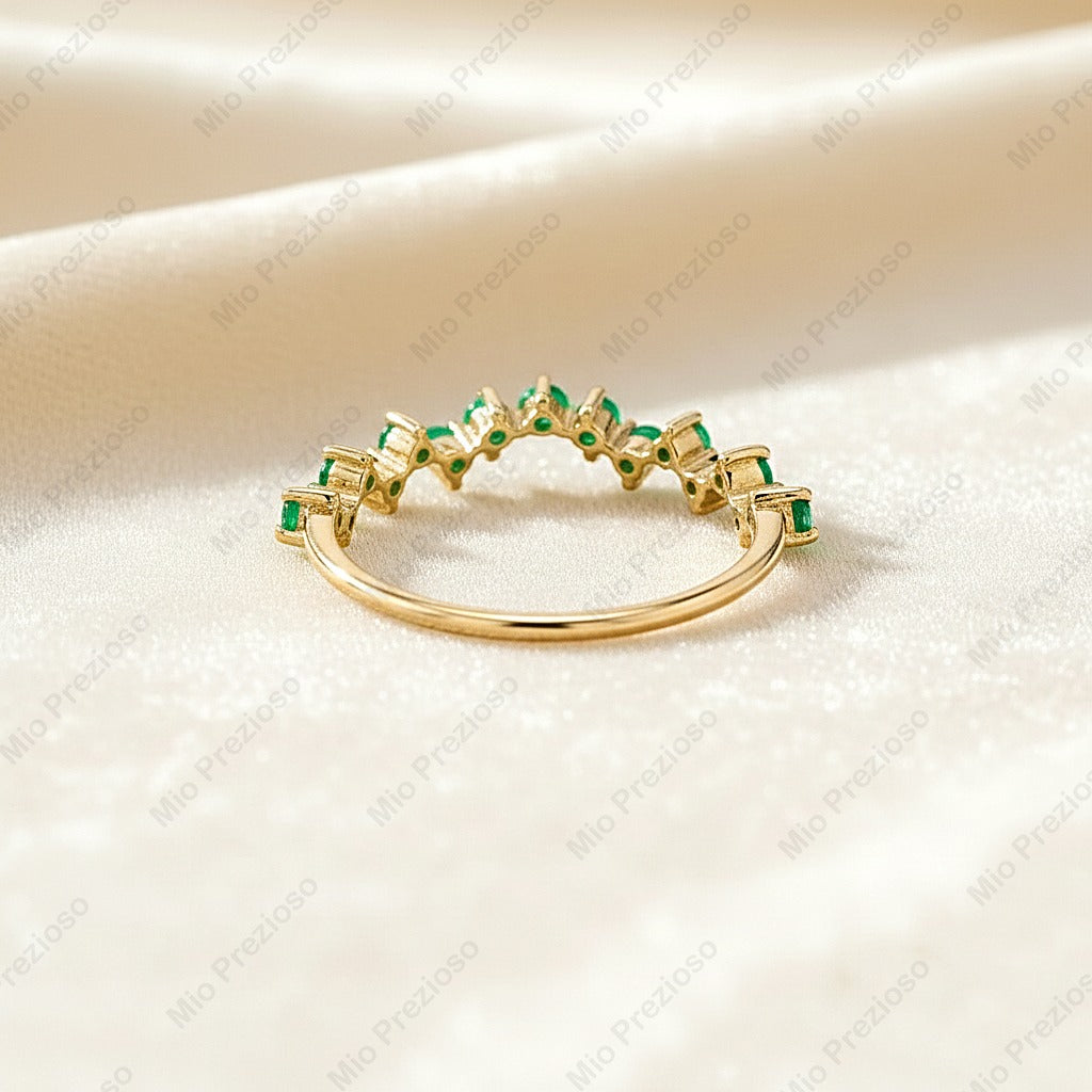 Handmade Natural Emerald Ring | 925 Sterling Silver Gemstone Ring | Minimalist Jewelry | May Birthstone.