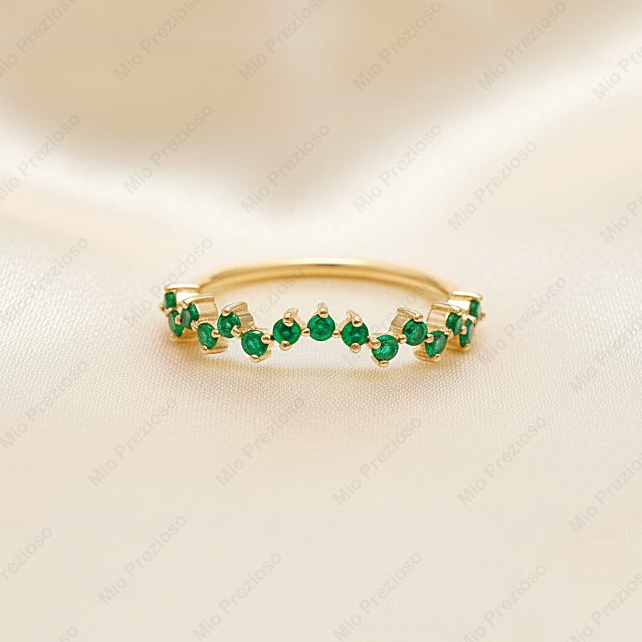 Handmade Natural Emerald Ring | 925 Sterling Silver Gemstone Ring | Minimalist Jewelry | May Birthstone.
