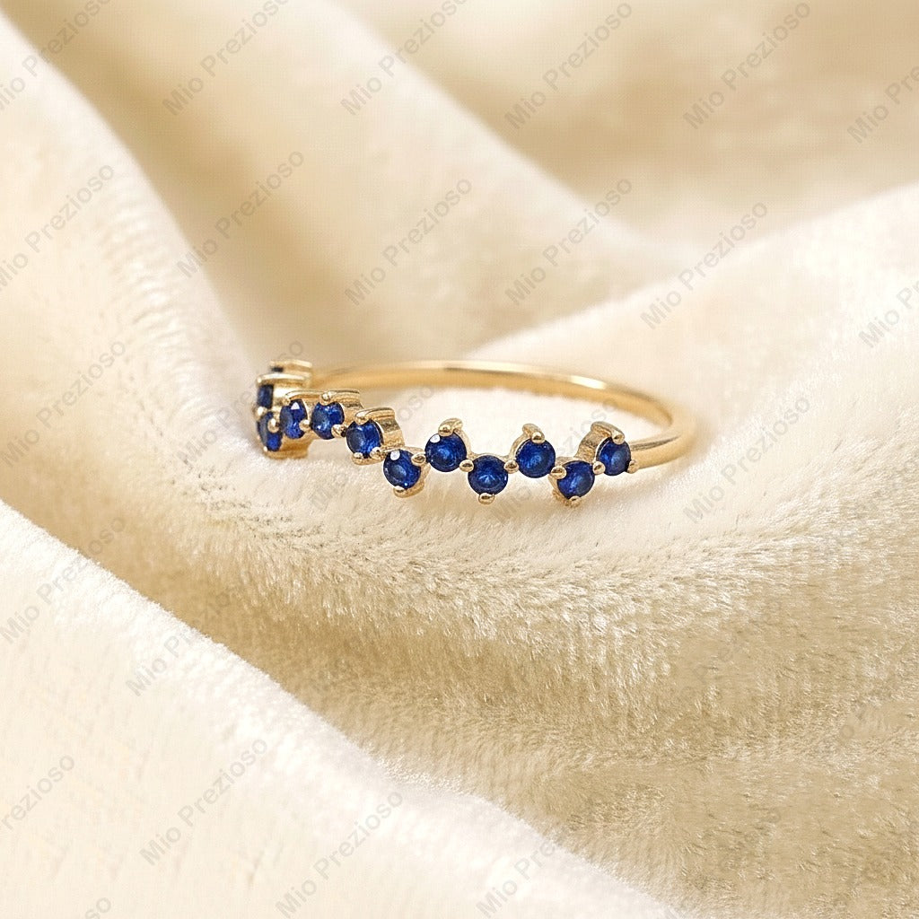 Natural Blue Sapphire Ring | Handmade 925 Sterling Silver Ring | Minimalist Jewelry | September Birthstone.
