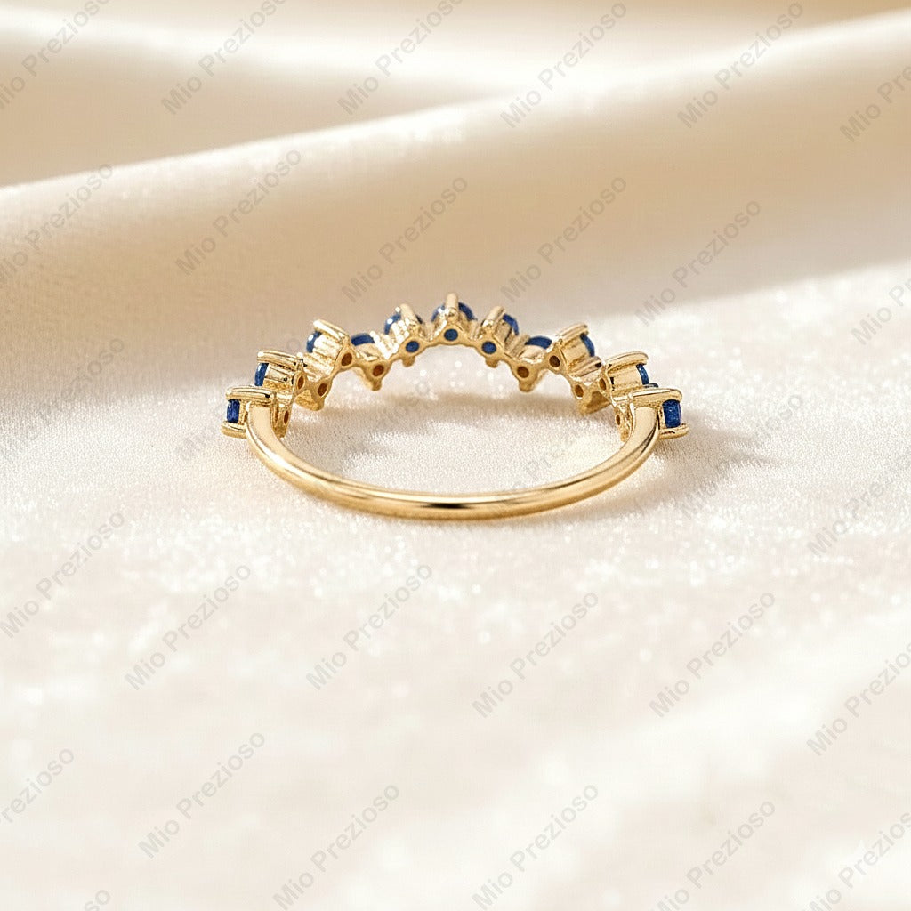 Natural Blue Sapphire Ring | Handmade 925 Sterling Silver Ring | Minimalist Jewelry | September Birthstone.