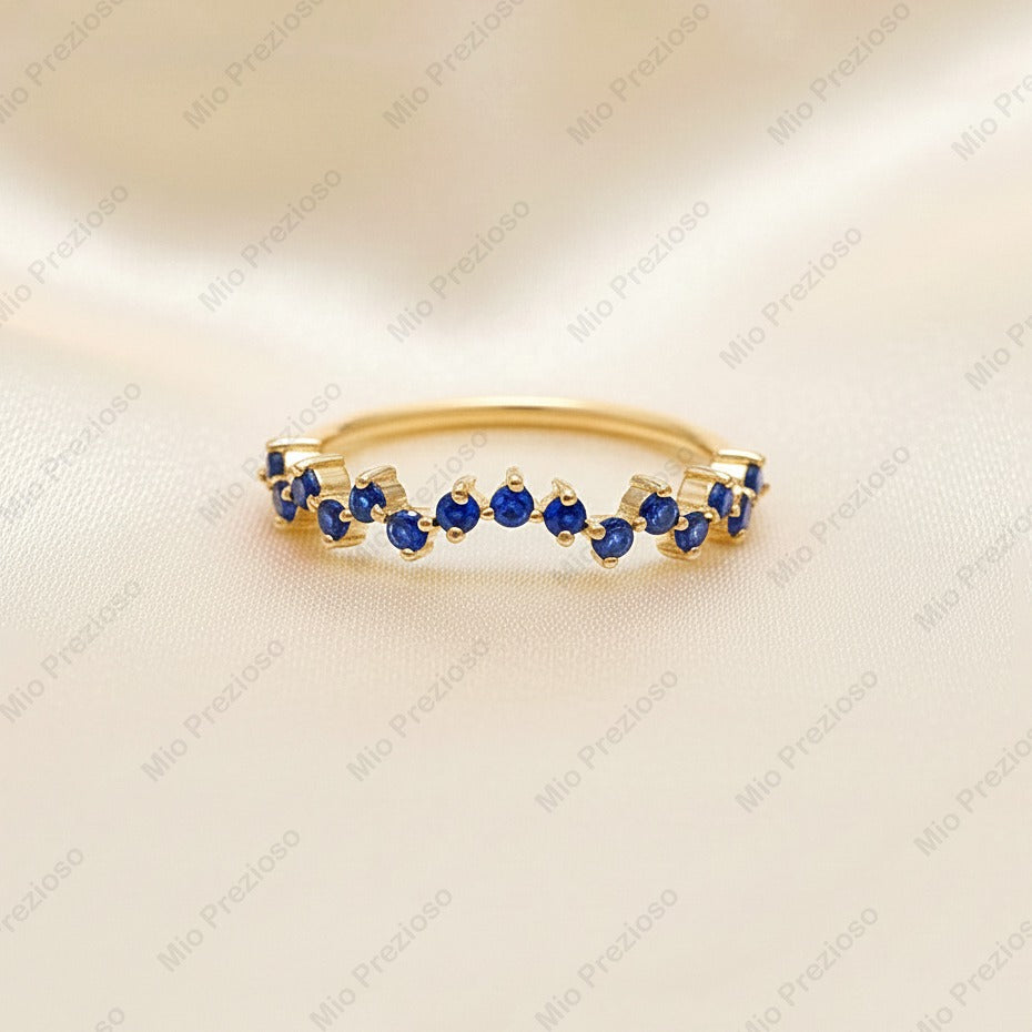 Natural Blue Sapphire Ring | Handmade 925 Sterling Silver Ring | Minimalist Jewelry | September Birthstone.