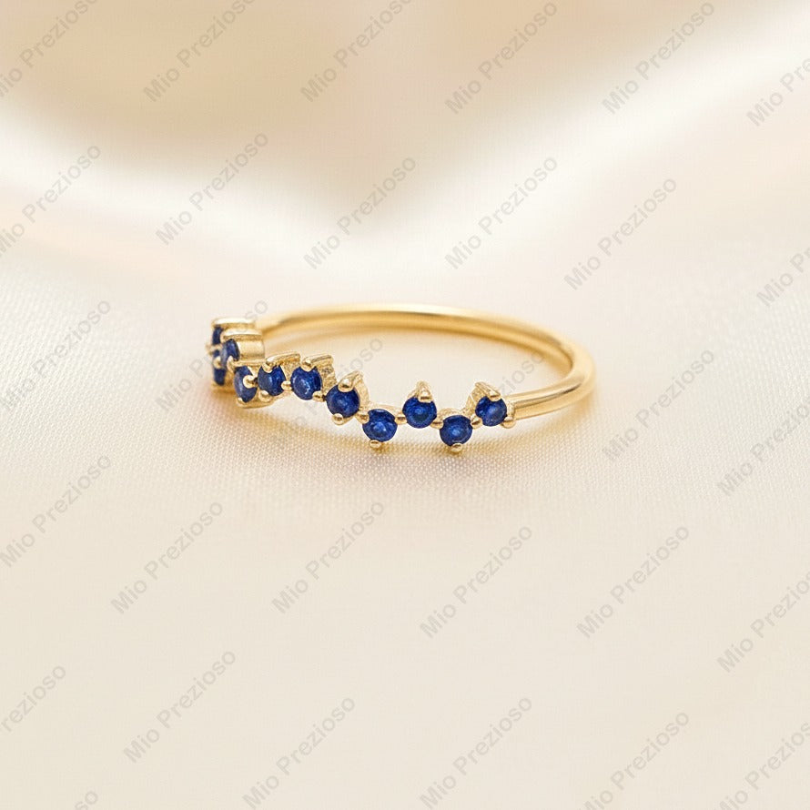 Natural Blue Sapphire Ring | Handmade 925 Sterling Silver Ring | Minimalist Jewelry | September Birthstone.