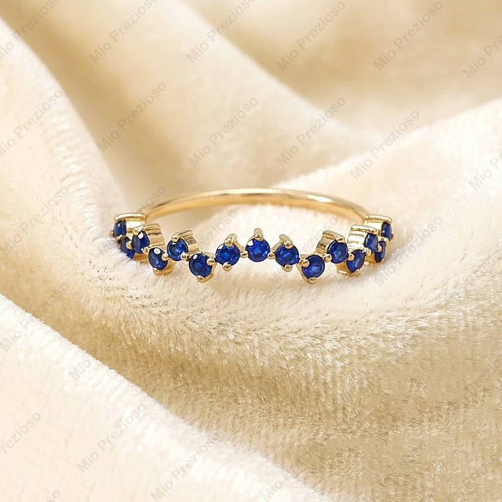 Natural Blue Sapphire Ring | Handmade 925 Sterling Silver Ring | Minimalist Jewelry | September Birthstone.