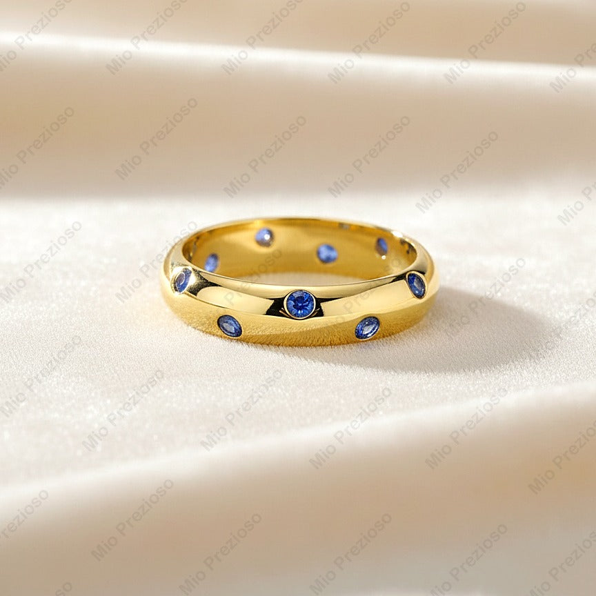 Natural Blue Sapphire Ring | 925 Sterling Silver Stacking Ring | Handmade Jewerly | Gifts for Her.