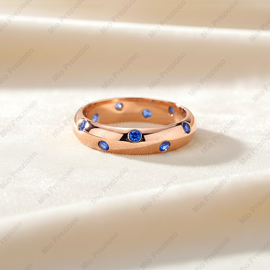 Natural Blue Sapphire Ring | 925 Sterling Silver Stacking Ring | Handmade Jewerly | Gifts for Her.