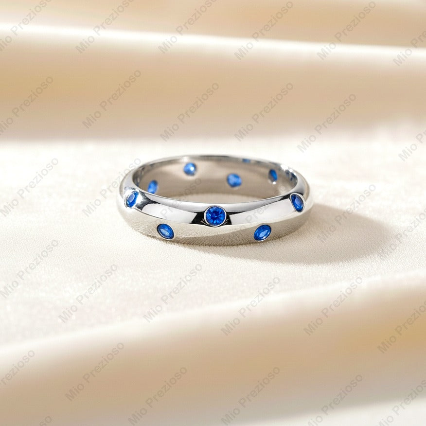 Natural Blue Sapphire Ring | 925 Sterling Silver Stacking Ring | Handmade Jewerly | Gifts for Her.