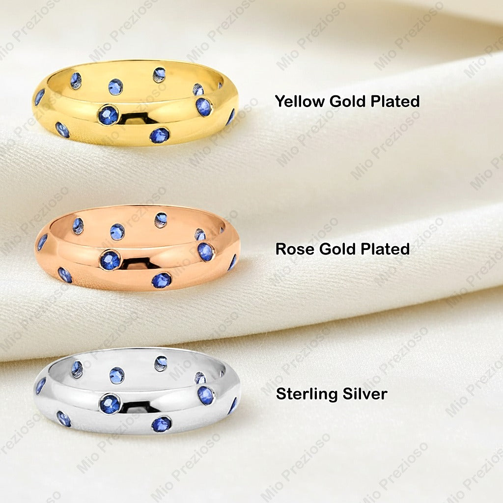 Natural Blue Sapphire Ring | 925 Sterling Silver Stacking Ring | Handmade Jewerly | Gifts for Her.