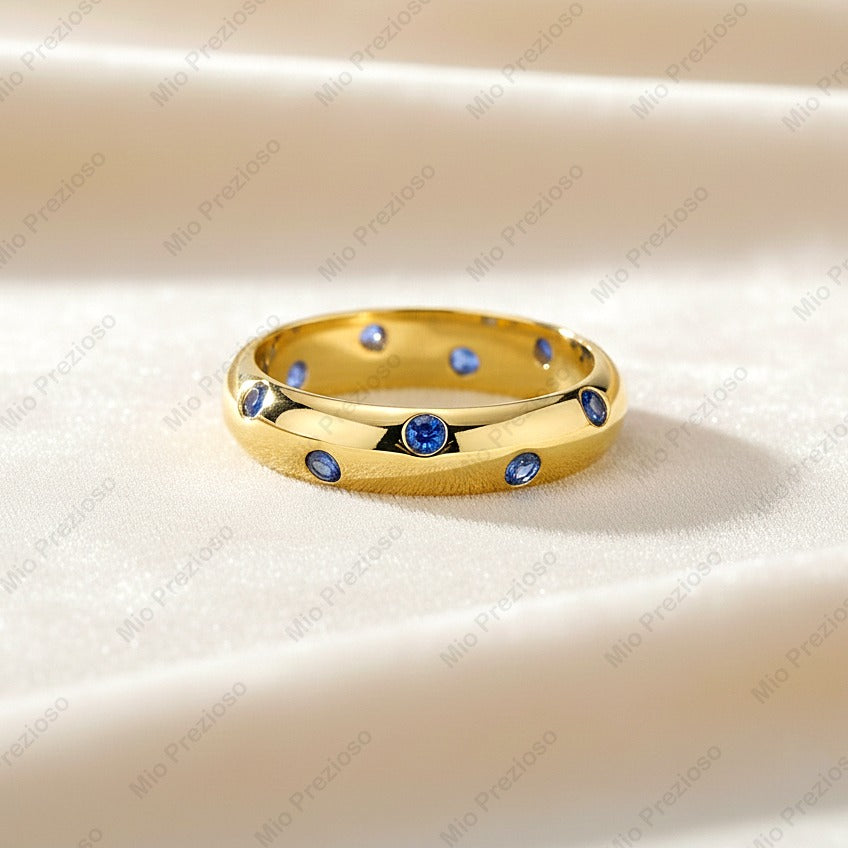 Natural Blue Sapphire Ring | 925 Sterling Silver Stacking Ring | Handmade Jewerly | Gifts for Her.