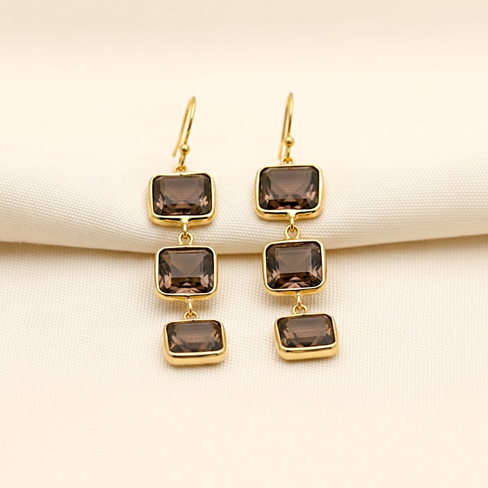 Smoky Quartz Dangle Earrings | Handmade Drops Earring | 925 Sterling Silver.