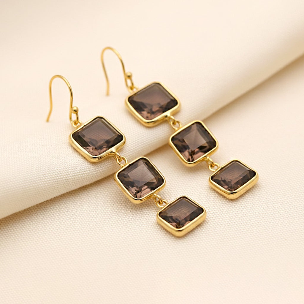 Smoky Quartz Dangle Earrings | Handmade Drops Earring | 925 Sterling Silver.