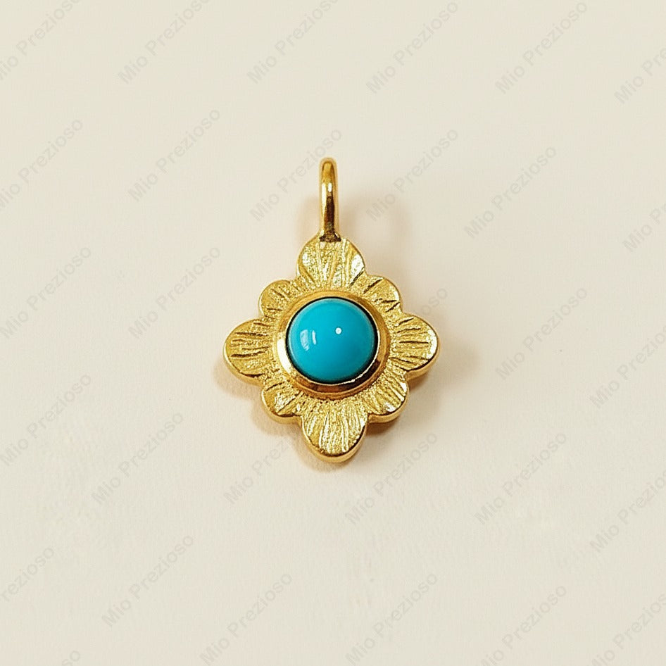 Handmade Natural Turquoise Pendant| 925 Sterling Silver Pendant | December Birthstone Necklace.