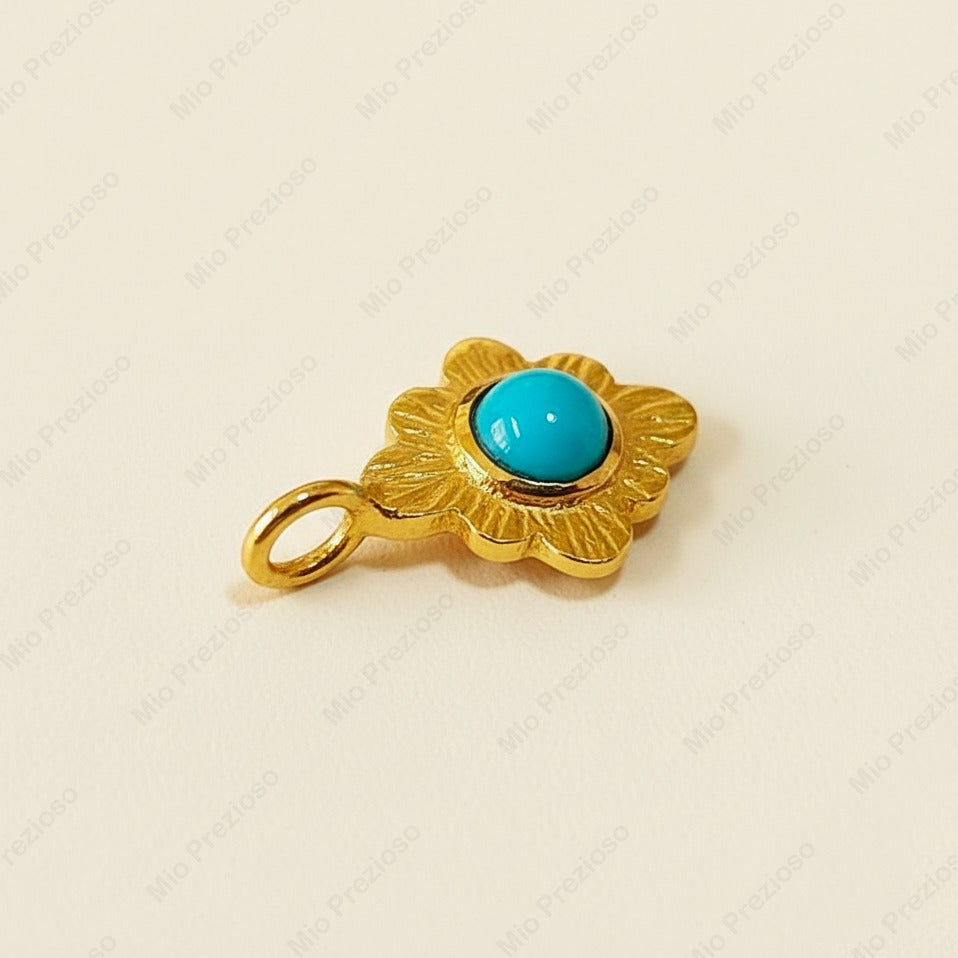 Handmade Natural Turquoise Pendant| 925 Sterling Silver Pendant | December Birthstone Necklace.
