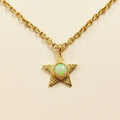 Gold Plated Natural Opal Star Pendant | Handmade Gemstone Pendant | October Birthstone Jewelry.