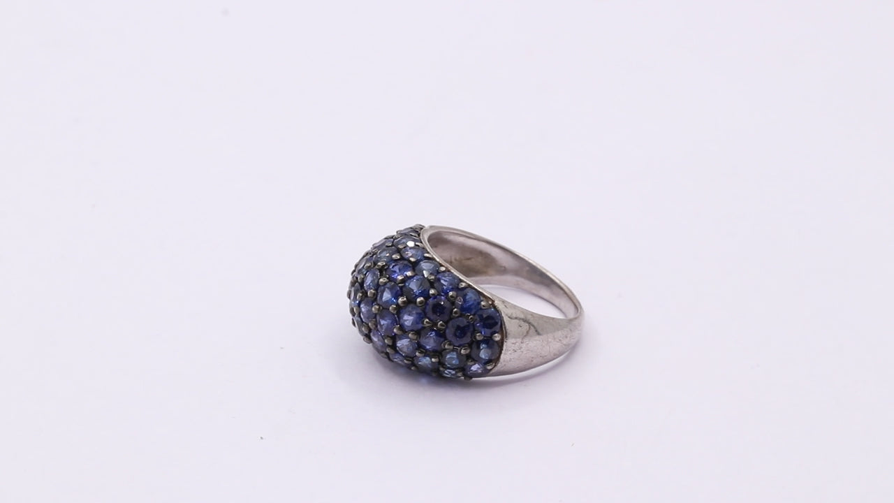 Designer Natural Blue Sapphire 925 Sterling Silver Ring For Women's And Girls