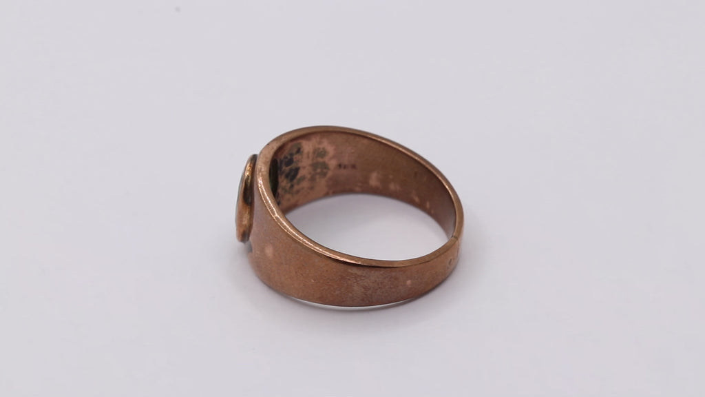 Oval Shaped Natural Emerald 18k Rose Gold Ring