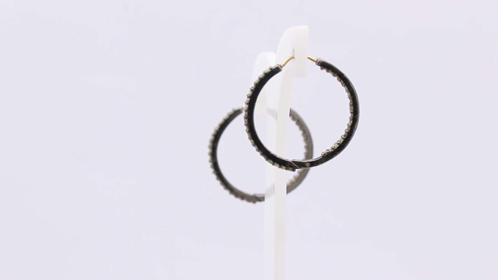 Beautiful Diamond Hoop 925 Sterling Silver Earrings