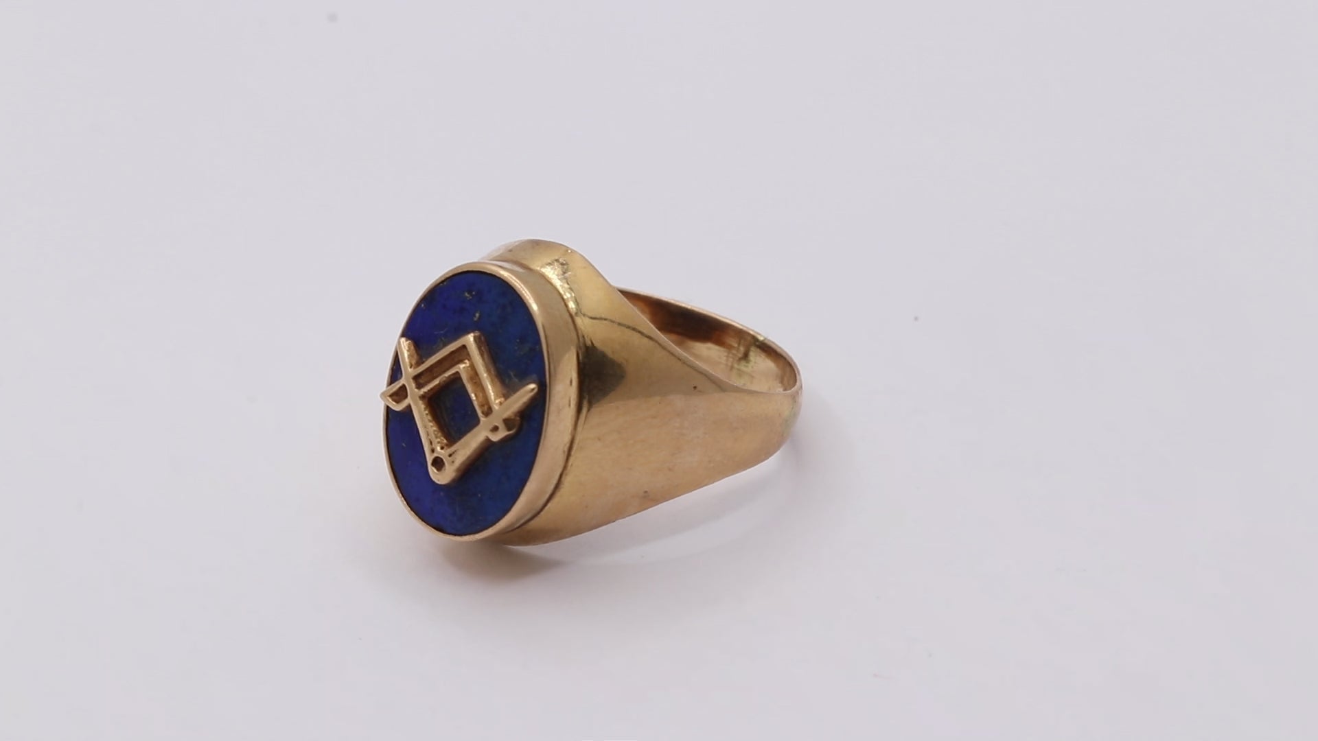 Natural Lapis Lazuli 18K Gold Ring Unisex Oval Cut Ring