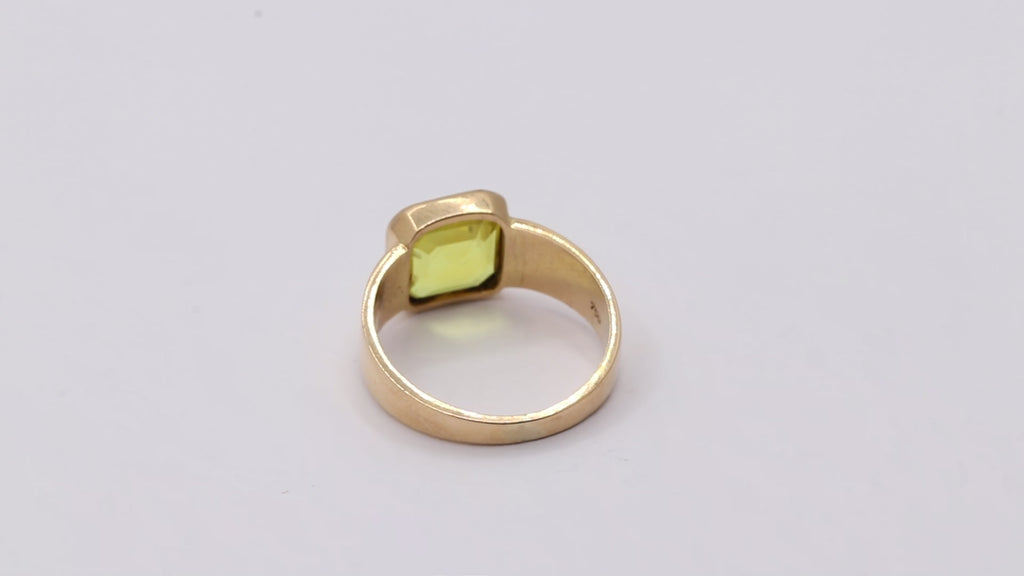Natural Yellow Sapphire 18k Yellow Gold Ring Unisex Gold Ring